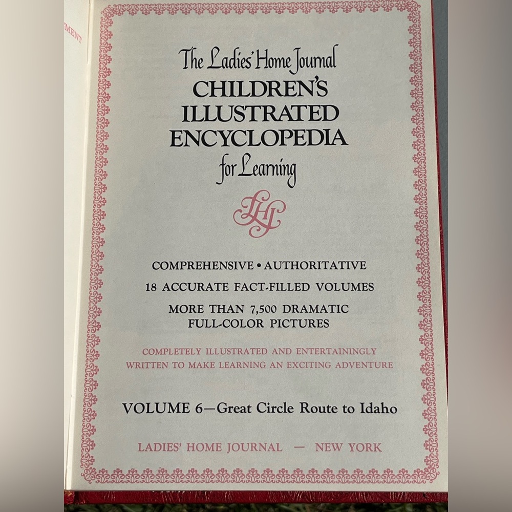 Vintage 1970 Ladies Home Journal Children's Illustrated Encyclopedia Volume 6